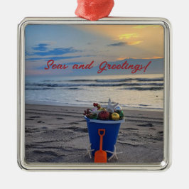 Adorno Metálico Navidades de fotografía Sunrise playa Ornament