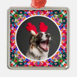 Adorno Metálico Navidades de fotos personalizados Perro Mamá Mamá