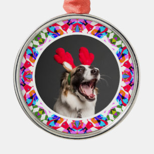 Adorno Metálico Navidades de fotos personalizados Perro Mamá Mamá 