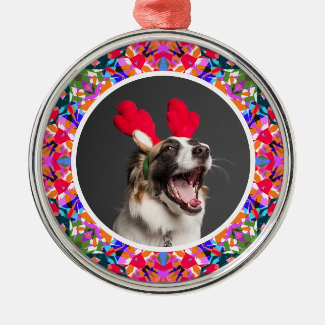 Adorno Metálico Navidades de fotos personalizados Perro Mamá Mamá  (Frente)