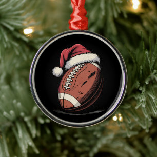 Adorno Metálico Navidades de fútbol americano Santa Hat Sports