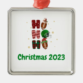 Adorno Metálico Navidades de fútbol Holiday Ho Ho Ho