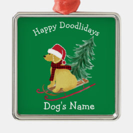 Adorno Metálico Navidades de Goldendoodle personalizados atacados
