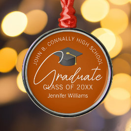 Adorno Metálico Navidades de graduación de Personalizado Naranja q