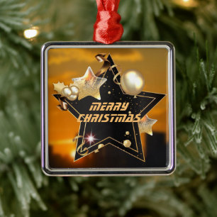 Adorno Metálico Navidades de Guay Modern Black Gold Metallic Stars