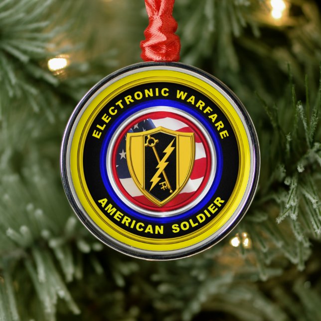 Adorno Metálico Navidades de guerra electrónica de veteranos del e (Árbol)