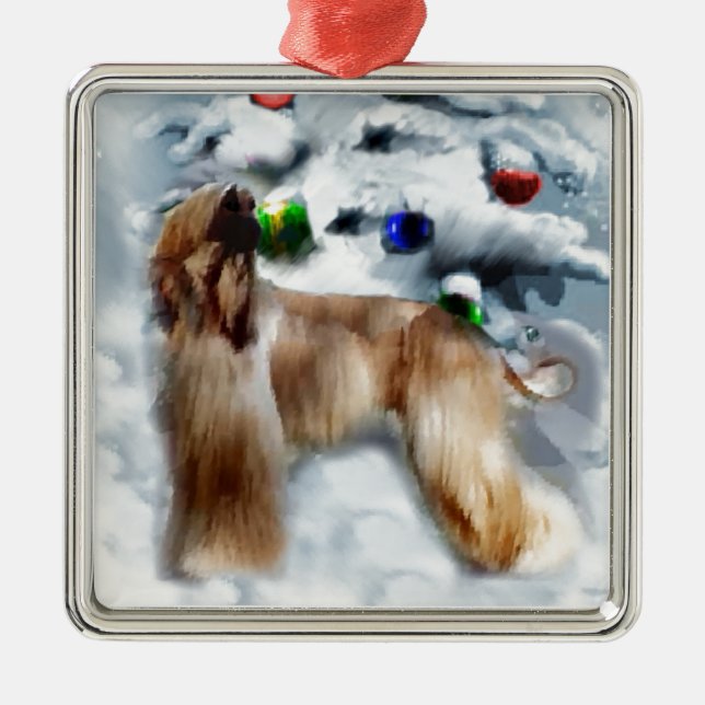 Adorno Metálico Navidades de Hound de Afganistán (Frente)