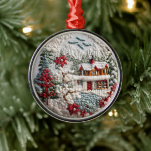 Adorno Metálico Navidades de invierno de cabinas vacaciones Faux E