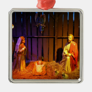 Adorno Metálico Navidades de la escena de la natividad se exhiben 