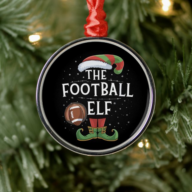 Adorno Metálico Navidades de la Familia Elf de Fútbol Americano (Árbol)