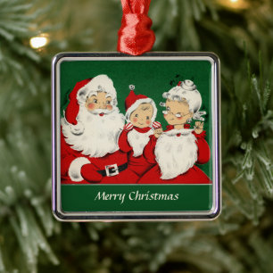 Adorno Metálico Navidades de la Familia Santa Vieja