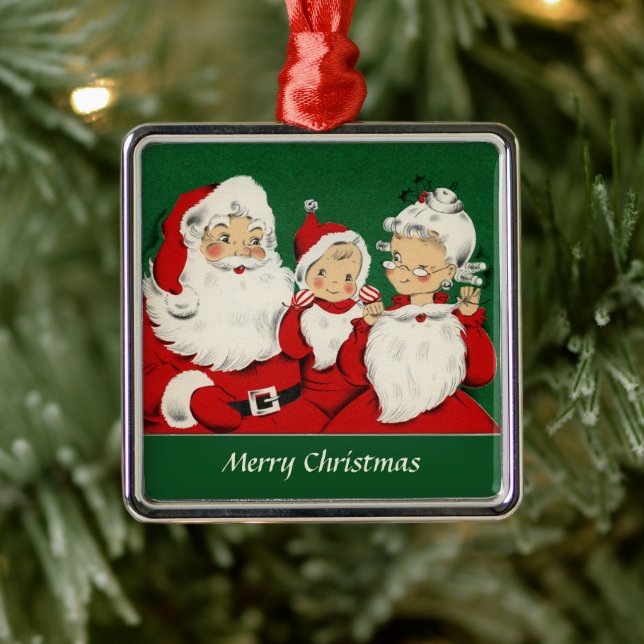 Adorno Metálico Navidades de la Familia Santa Vieja (Árbol)