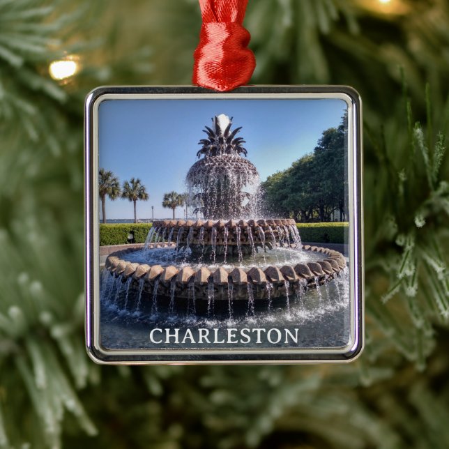Adorno Metálico Navidades de la fuente Charleston SC Pineapple (Árbol)