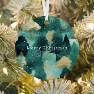 Adorno Metálico Navidades de la Mint Green Gold Trees