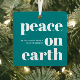 Adorno Metálico Navidades de la paz personalizada en la Tierra Fot