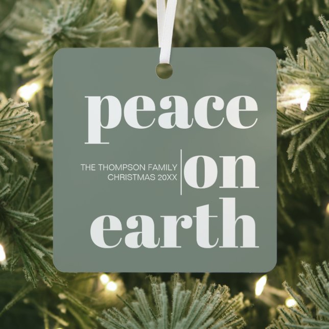 Adorno Metálico Navidades de la paz personalizada en la Tierra Fot (in situ)