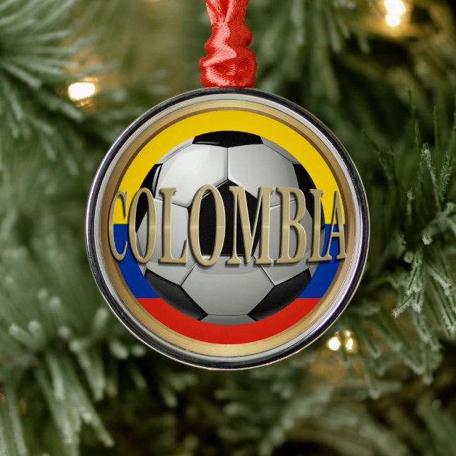 Adorno Metálico Navidades de la pelota de fútbol de Colombia (Árbol)