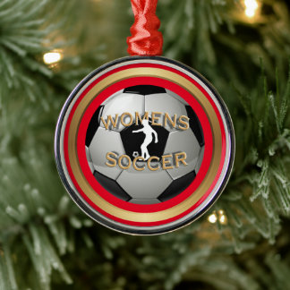 Adorno Metálico Navidades de la pelota de fútbol femenino