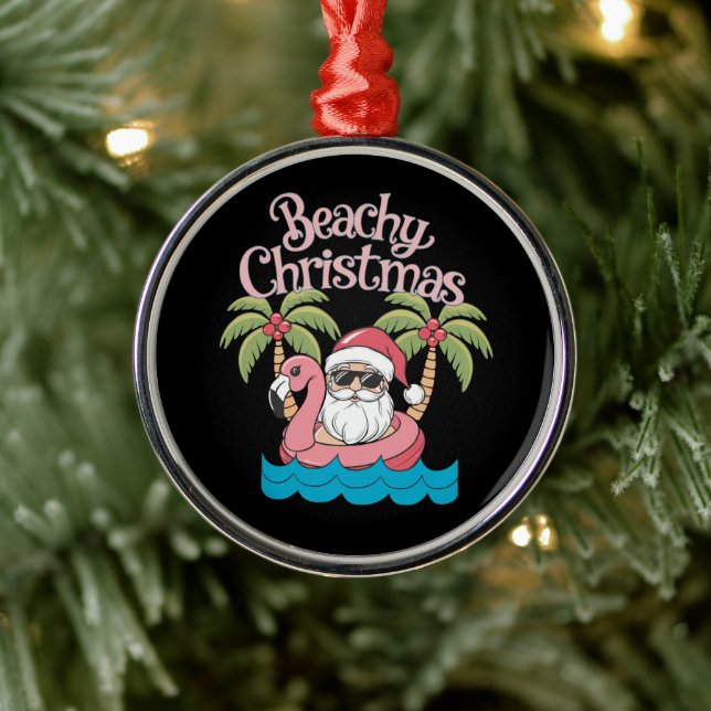 Adorno Metálico Navidades de la playa Vacaciones tropicales en San (Árbol)