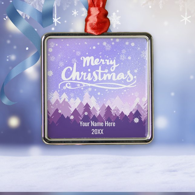 Adorno Metálico Navidades de la Selva de Nieve Púrpura y Pacífica  (Subido por el creador)