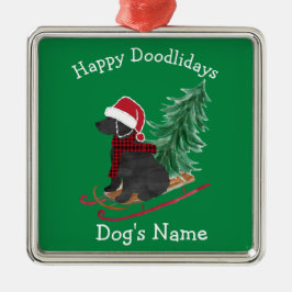 Adorno Metálico Navidades de Labradoodle personalizados despedidos