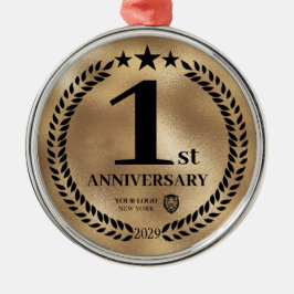 Adorno Metálico Navidades de Logotipo Comercial del Primer Anivers