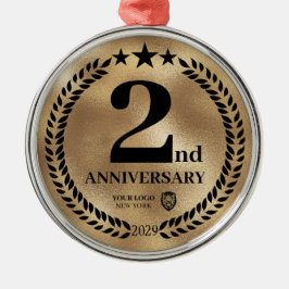 Adorno Metálico Navidades de Logotipo Comercial del Segundo Aniver