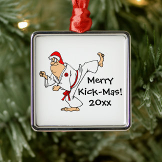 Adorno Metálico Navidades de Martial Arts Merry Kick-Mas