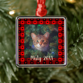 Adorno Metálico Navidades de Mascota de gato de Personalizado de b
