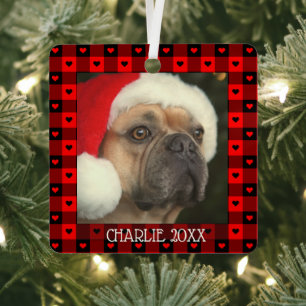 Adorno Metálico Navidades de Mascotas de perro Personalizado de bú