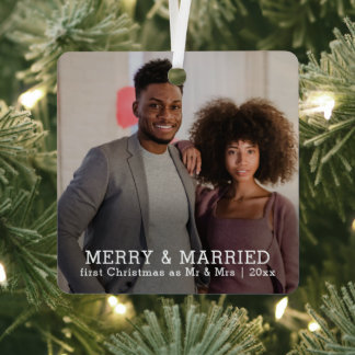 Adorno Metálico Navidades De Matrimonio Y Casados Personalizados