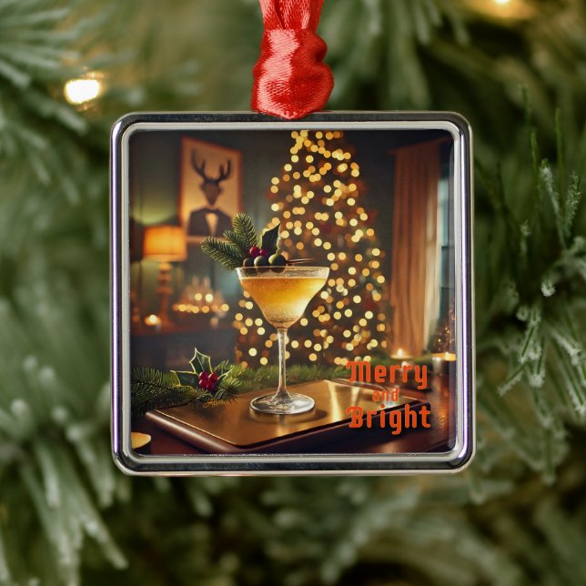 Adorno Metálico Navidades de mediados del siglo Merry & Bright Coc (Árbol)