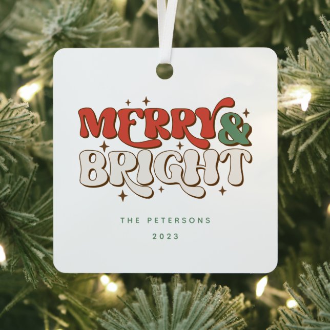Adorno Metálico Navidades de Merry & Bright Retro (in situ)