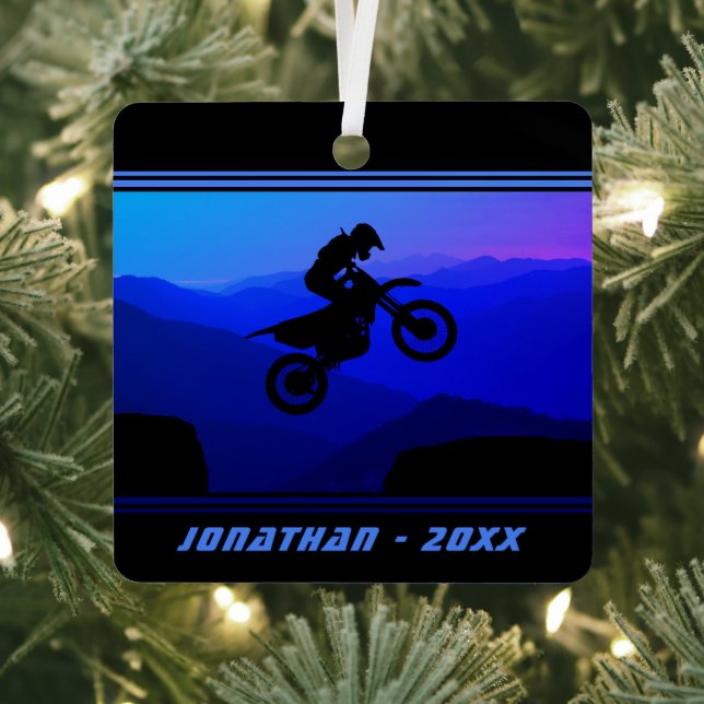 Adorno Metálico Navidades de Motocross en bicicleta sucia personal (in situ)