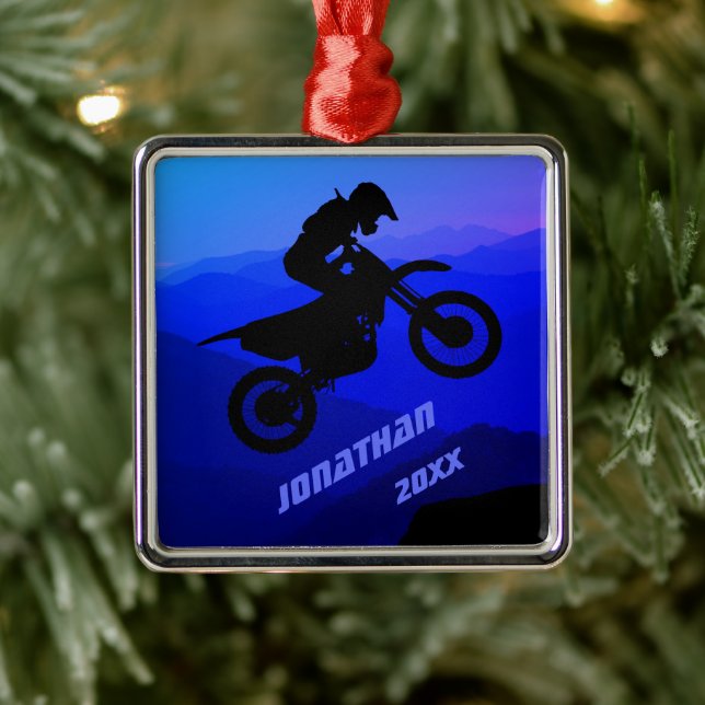 Adorno Metálico Navidades de Motocross en bicicleta sucia personal (Árbol)