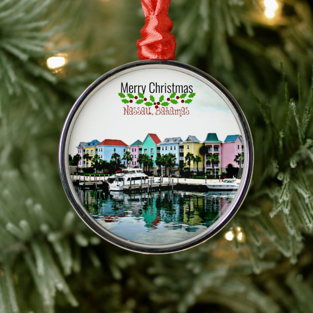 Adorno Metálico Navidades de Nassau Bahamas, (Árbol)