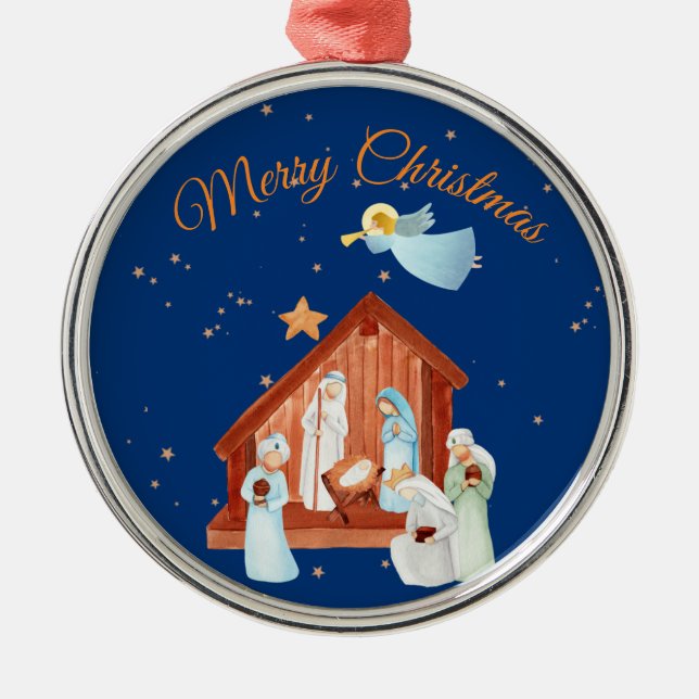 Adorno Metálico Navidades de Natividad y Estrellas (Frente)
