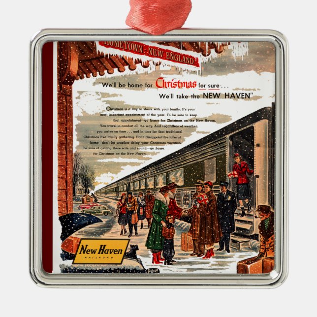 Adorno Metálico Navidades de New Haven Railroad 1947 Ornament (Frente)
