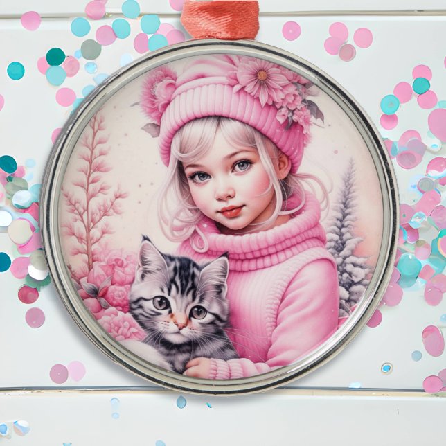 Adorno Metálico Navidades de Niña Rosa (Subido por el creador)