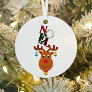 Adorno Metálico Navidades de Noel Deer Bells Bauble Rudolf Snowfla