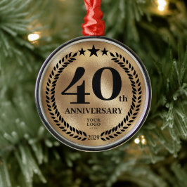 Adorno Metálico navidades de oro del 40 aniversario de negocios