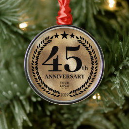 Adorno Metálico navidades de oro del 45° aniversario de negocios