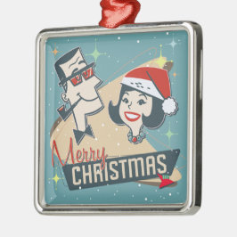 Adorno Metálico Navidades de parejas retro vintage vacaciones de l