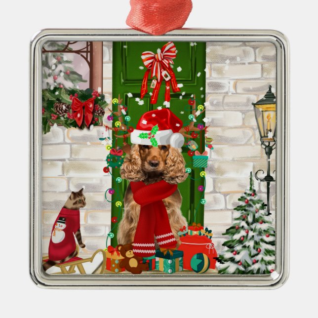 Adorno Metálico Navidades de perro de Cocker Spaniel Ceramic Ball  (Frente)
