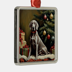 Adorno Metálico Navidades de perros de Weimaraner