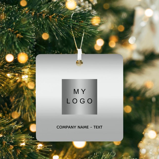 Adorno Metálico Navidades de plata con logotipo empresarial (Subido por el creador)