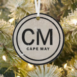 Adorno Metálico Navidades de playa NJ de Cape May<br><div class="desc">Estilo victoriano vintage personalizado perturbado por el adorno navideño de la playa de New Jersey May. La parte posterior se puede personalizar con un nombre,  año o cualquier texto que desee agregar. -</div>