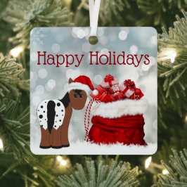 Adorno Metálico Navidades de regalos y caballos de Santa Sede pers