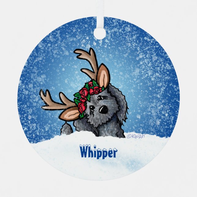 Adorno Metálico Navidades de renos de Goldendoodle (Anverso)
