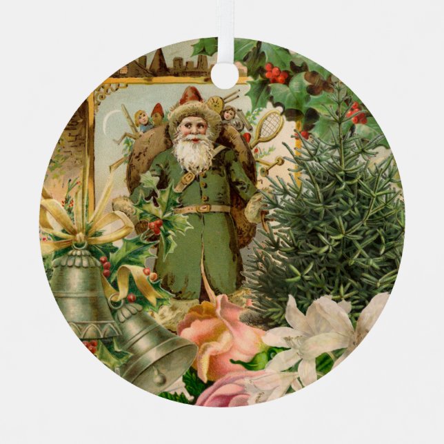 Adorno Metálico Navidades de Santa Claus Bellas Artes Antiguas (Anverso)